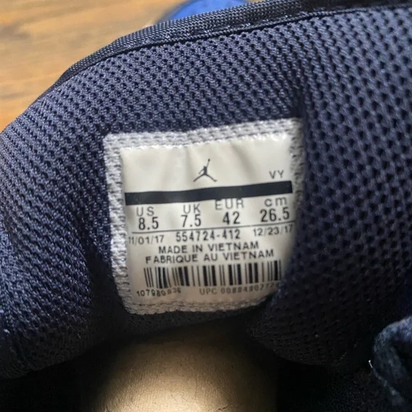Nike Air Jordan 1 Mid Obsidian Game Royal 2017 554724-412 Men's Size 8.5 Clean